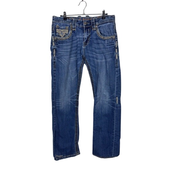 Rock Revival Other - Rock Revival Moscow Straight Mens Jeans Size 31 Embellished Medium Wash